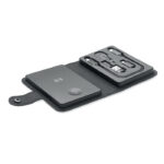 4-in-1 Ladeset mit kabelloser Ladestation als Werbeartikel mit Logo
