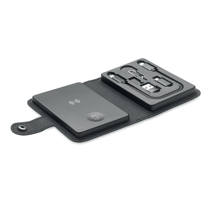 mo2530-03 4-in-1 Ladeset mit kabelloser Ladestation als Werbeartikel mit Logo