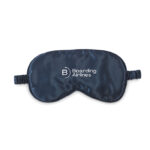 Schlafmaske Polyester Blau mit markiertem Druckbereich für Ihr Logo