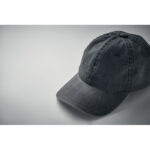 Baseball Kappe 6 Panels Schwarz, Detailaufnahme des Materials