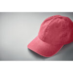 Baseball Kappe 6 Panels Rot, Detailaufnahme des Materials