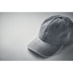 Baseball Kappe 6 Panels Grau, Detailaufnahme des Materials