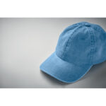 Baseball Kappe 6 Panels Blau, Detailaufnahme des Materials