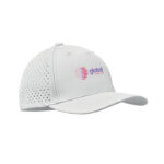 Performance Kappe 5 Panels Weiß mit markiertem Druckbereich für Ihr Logo