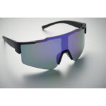 Sport-Sonnenbrille UV400 Blau, Detailaufnahme des Materials