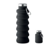 Faltbare Flasche 500ml Schwarz als Werbeartikel mit Logodruck