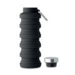 Faltbare Flasche 500ml Schwarz, geöffnet dargestellt
