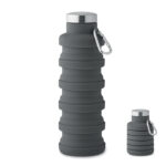 Faltbare Flasche 500ml Grau als Werbeartikel mit Logodruck