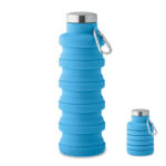 Faltbare Flasche 500ml Blau als Werbeartikel mit Logodruck