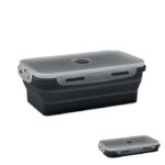 Faltbare Lunchbox 1200ml Schwarz als Werbeartikel mit Logodruck