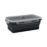 Faltbare Lunchbox 1200ml Schwarz, geöffnet dargestellt