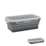 Faltbare Lunchbox 1200ml Grau als Werbeartikel mit Logodruck