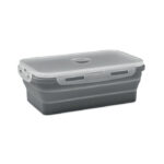 Faltbare Lunchbox 1200ml Grau, geöffnet dargestellt