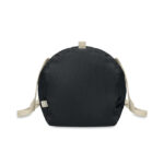 Sport-oder Reisetasche 320g/m² Schwarz, geöffnet dargestellt