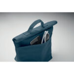 Kühltasche Polycotton Blau, Detailaufnahme des Materials