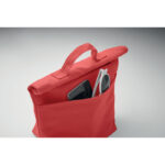 Kühltasche Polycotton Rot, Detailaufnahme des Materials