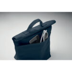 Kühltasche Polycotton Blau, Detailaufnahme des Materials