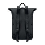 Rolltop-Rucksack 390 g/m² Schwarz, Seitenansicht