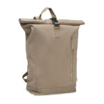 Rolltop-Rucksack 390 g/m² Braun als Werbeartikel mit Logodruck