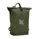 Rolltop-Rucksack 390 g/m² Gruen mit markiertem Druckbereich für Ihr Logo