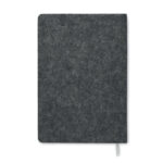DIN A5 Notizbuch RPET-Filz Grau, Rückansicht
