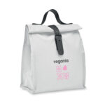 Kühltasche 600D RPET Weiß mit markiertem Druckbereich für Ihr Logo