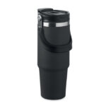 Doppelwandiger Becher 850 ml Schwarz, Rückansicht