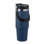 Doppelwandiger Becher 850 ml Blau, Rückansicht