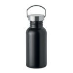Einwandige Trinkflasche 500 ml Schwarz als Werbeartikel mit Logodruck