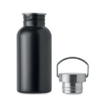 Einwandige Trinkflasche 500 ml Schwarz, Seitenansicht