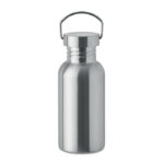Einwandige Trinkflasche 500 ml Silber als Werbeartikel mit Logodruck