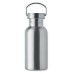 Einwandige Trinkflasche 500 ml Silber, Rückansicht