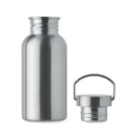 Einwandige Trinkflasche 500 ml Silber, Seitenansicht