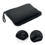 Reisedecke Flanell 220g/m² Schwarz als Werbeartikel mit Logodruck