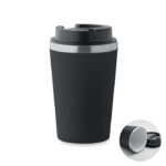 Doppelwandiger Becher 350 ml Schwarz als Werbeartikel mit Logodruck