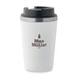 Doppelwandiger Becher 350 ml Weiß mit markiertem Druckbereich für Ihr Logo
