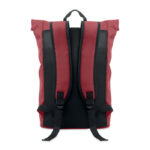 15" Rolltop-Laptop-Rucksack Rot, Rückansicht