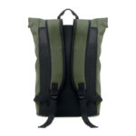 15" Rolltop-Laptop-Rucksack Gruen, Rückansicht