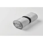 Sport-/Strandtuch Mikrofaser Grau, Detailaufnahme des Materials