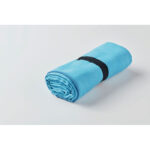 Sport-/Strandtuch Mikrofaser Blau, Detailaufnahme des Materials