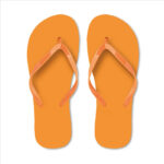 Zehensandalen M Orange als Werbeartikel mit Logodruck