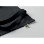 Einkaufstasche Fairtrade 180g Schwarz, geöffnet dargestellt
