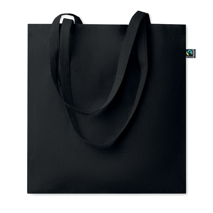 Einkaufstasche Fairtrade 180g Schwarz als Werbeartikel mit Logodruck