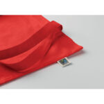 Einkaufstasche Fairtrade 180g Rot, geöffnet dargestellt