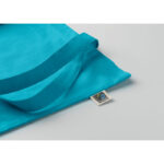 Einkaufstasche Fairtrade 180g Blau, geöffnet dargestellt