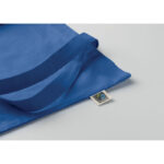 Einkaufstasche Fairtrade 180g Blau, geöffnet dargestellt