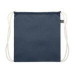 Kordelzugbeutel Fairtrade 180g Blau, Seitenansicht