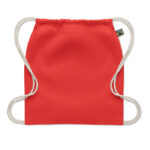 Kordelzugbeutel Fairtrade 180g Rot, Rückansicht