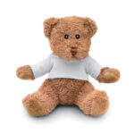 Teddybär mit T-Shirt Weiß als Werbeartikel mit Logodruck