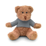 Teddybär mit T-Shirt Grau als Werbeartikel mit Logodruck